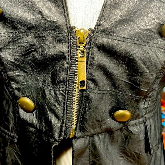 Ashly textured vegan leather Military Jacket - Picture 10 of 13